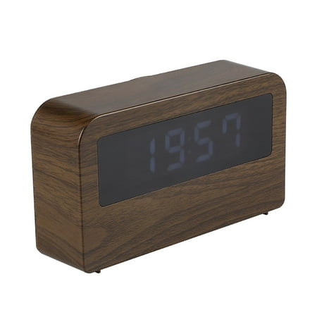 Blateno Manual Analog Flip Desk Table Alarm Clock Retro Quartz Mood Design, Luminous Wood Clock