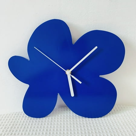 Blue Flower Clock Mute Clock Background Desktop Clock Model Background Decoration Desktop Ornaments