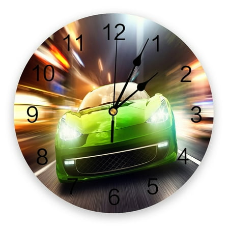 Blue Racing Car View Wall Clock Modern Design Living Room Decoration Kitchen Clock Mute Wall Watch Home Interior Decor