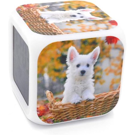 Bocaihua New West Highland White Terrier Dog Puppy Pet Alarm Clock Desk Clock Digit[3752]