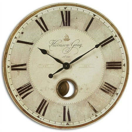 Bowery Hill Contemporary 30 Round Wall Clock in Black and Ivory