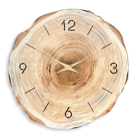 Brown Wall Clock Silent Non Ticking Wood Wall Clocks Battery Operated 12 Inch Analog Famhouse Wall Clock for Kitchen