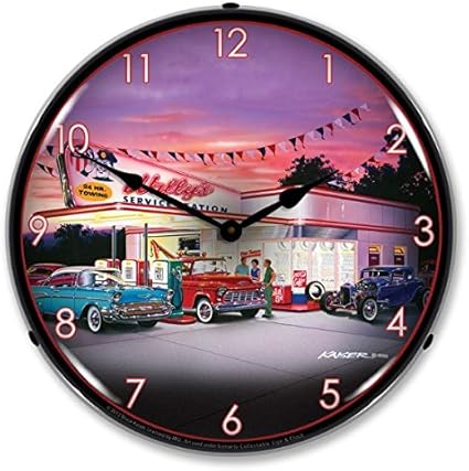 Bruce Kaiser "Wally's Service Station" Wall Clock