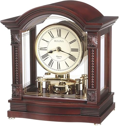 Bulova B1987 Bardwell Clock, Antique Walnut