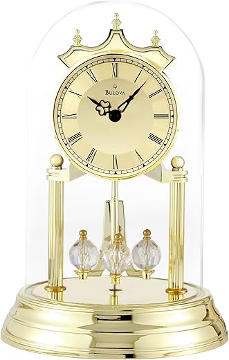 Bulova B8818 Tristan I Clock, Brass Finish