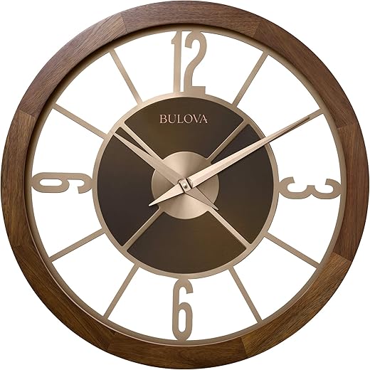 Bulova C4110 Sandpiper Outdoor/Indoor Bluetooth Wall Clock, Natural Wood