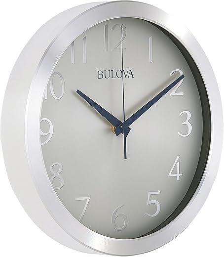 Bulova C4844 Winston Wall Clock, Pack of 1, Silver