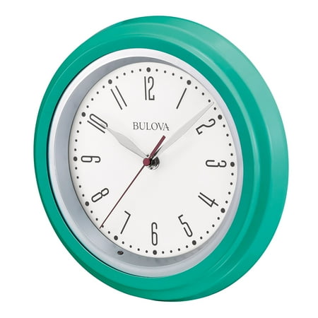 Bulova Clocks Darian Back Lit Dial Modern Decorative Wall Clock, Teal