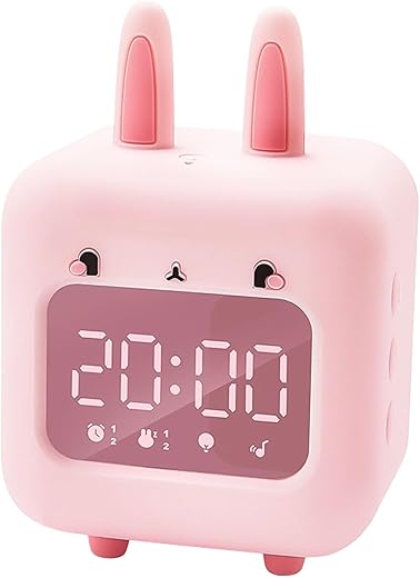 Bunny Alarm Clock, OK to Wake Alarm Clock for Kids, Loud Alarm Clock for Heavy Sleepers, Digital Alarm Clocks for Bedrooms with Timing Night Light,Boys Girls Birthday Gifts