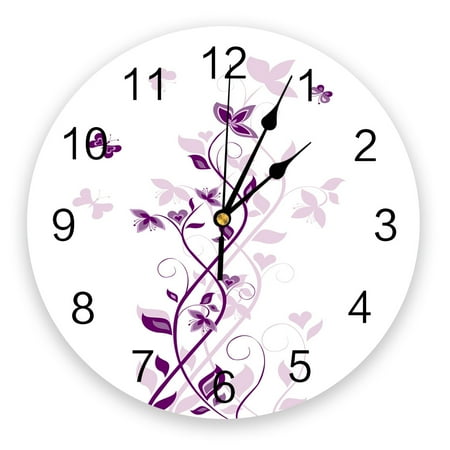 Butterfly Flower Cane Vine White Round Wall Clock Creative Home Decor Living Room Quartz Needle Wall Clocks Hanging Watch