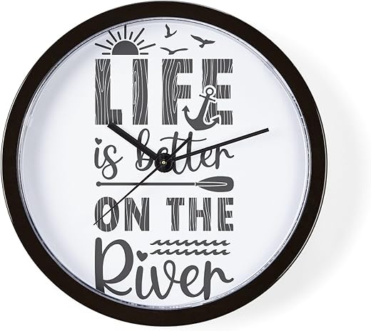 CafePress Life is Better On The River Unique Decorative 10" Wall Clock