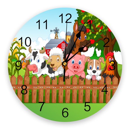 Cartoon Animals Zoo Wall Clock For Home Decoration Living Room Quartz Needle Hanging Watch Modern Kitchen Clock