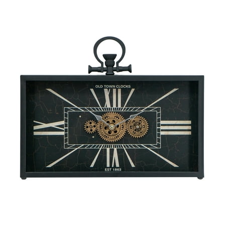 CC Home Furnishings Rectangular Gears Table Clock - 17.75