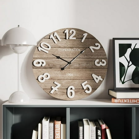 Celestia Distressed Farmhouse Wood Wall Clock