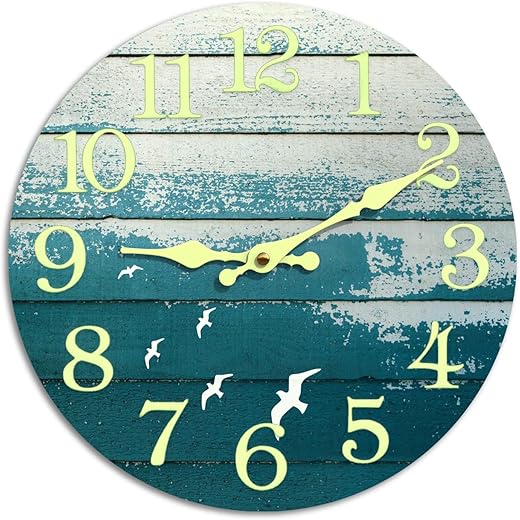 CEYAZYE 12 Inch Glow in The Dark Wall Clock, Night Light Up Wall Clocks Battery Operated, Silent Non-Ticking Unique Wall Clock Vintage Decorative for Bedroom Wall Living Room Kitchen Office