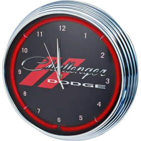 Challenger Red Light Up Neon Wall Clock 15-Inch