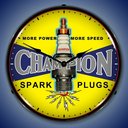 Champion Plugs Vintage Wall Clock, Lighted