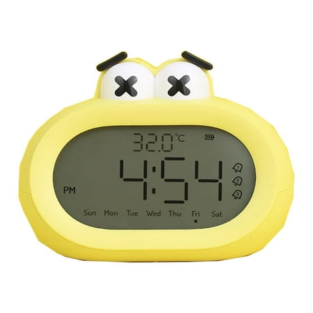 CheAAlet LED Digital Big Mouth Alarm Clock - Alarms, Large Display, Sleep Function, Fun Desk Clock for Bedrooms, Offices Yellow