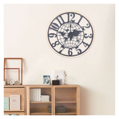 ChicCrest NEW World Map Wall Clock Home Decoration Large Silent clock Office Bedroom Decor