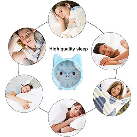 Children Cute Animal Dog/Cat Alarm Clock Silent Non Ticking Silicone Clock Night Li[1293]