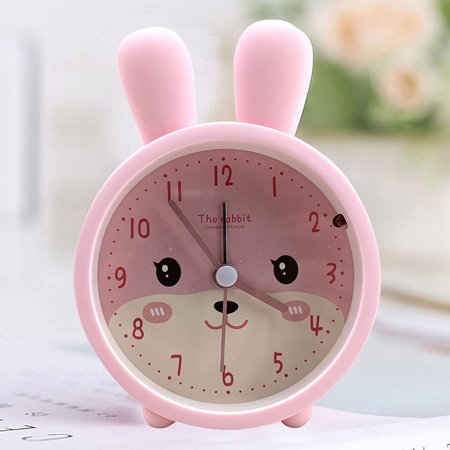 Children Cute Animal Dog/Cat Alarm Clock Silent Non Ticking Silicone Clock Night Li[1292]