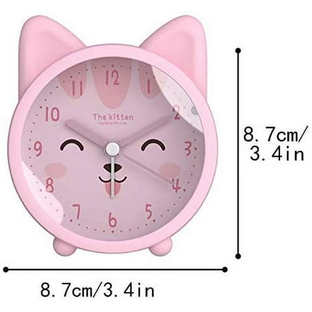 Children Cute Animal Dog/Cat Alarm Clock Silent Non Ticking Silicone Clock Night Li[1291]