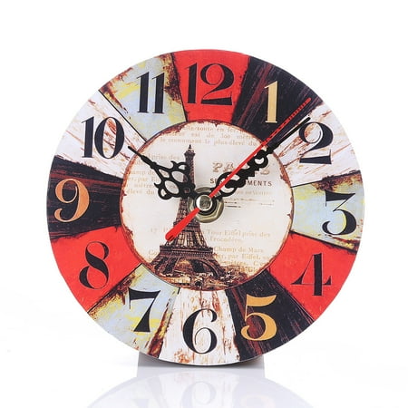 Christmas Home Vintage Style Antique Wood Wall Clock for Home Kitchen Office