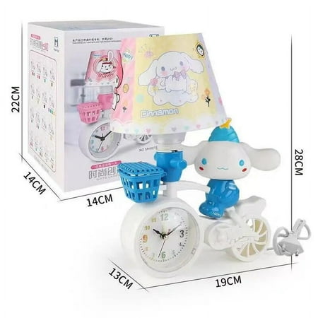 Cinnamoroll Kt Cat Kawaii Sanrios Anime Cartoon Decorative Lights Bedroom Sleep Night Light Nanny Breastfeeding Lamp Alarm Clock