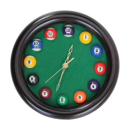 Circular Wood Billiards Wall Clock