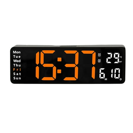 Clearance Kaireo Clock, Clock, Large Led Digital Wall Clock Temperature Date Day Display Usb Remote Control, Home Clock, 1Pc Clock