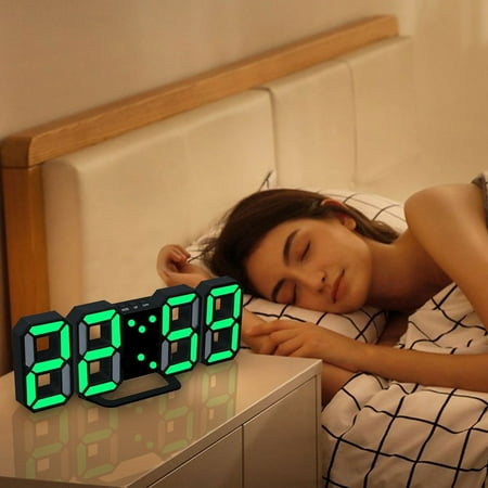 Clearance！ Modern Digital LED Table Desk Night Wall Clock Alarm Watch 24 or 12 Hour Display