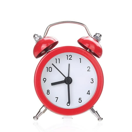 Clearance! Yiteos Pocket Mini Metal Digital Alarm Clock Student Home Solid Color Alarm Clock Red, Twin Bell Silent Alloy Stainless Metal Alarm Clock, 1Pc Alarm Clock