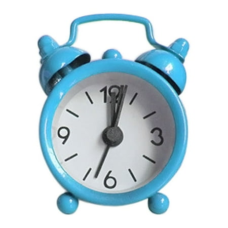 Clearance! ZBBMUYHGSA Clock the Holder Creative Clock Cute Small Alarm Metal Alarm Clock Small Electronic Mini Clock Blue