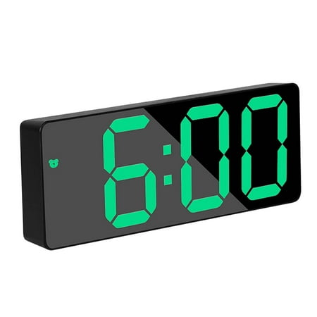 Clock For Bedroom Cute Digital Wall Battery Operated Led Clocks Large Display Alarm Clock Digital Battery Powered Travel Clocks Non Ticking With Snooze Temperature Date Time Brightness