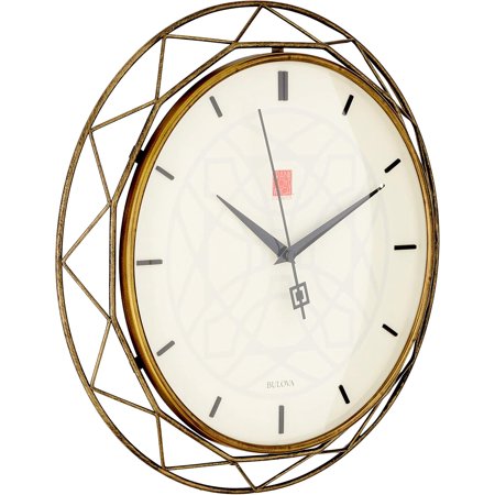 Clocks C4834 Luxfer Prism 14 Inch Frank Lloyd Wright Inspired Wall Clock