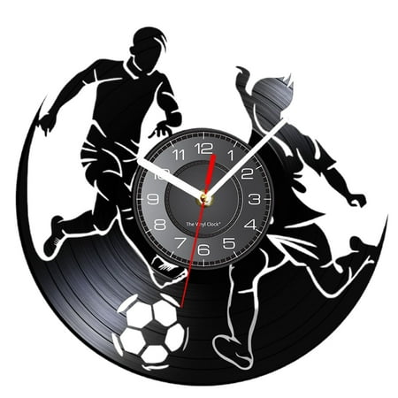 Clocks for Living Room Wall Alarm Clocks Led Clock for Desk Soccer Sports Games Boys Wall Clock Soccer Record Wall Clock Soccer Player Home