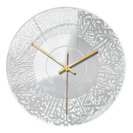 Clocks for Seniors Wall Wall Clock Large Led Clock Digital Battery Ramadan Silver Wall Clock Home Round Wall Clock Living Room Decoration Wall Art Silent Decoration