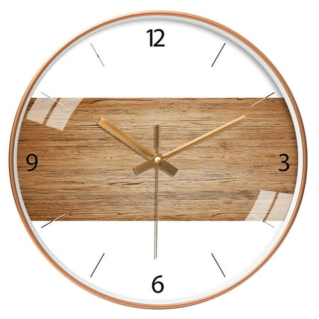 Clock wall clock wood grain color fashion creative wall watch