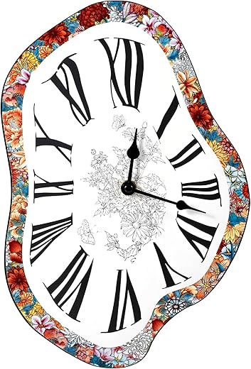 Cloud Flower Wall Clock Battery Operated 13 Inch Silent Non Ticking Wall Clock Modern Clock Decor for Living Room,Home,Bedroom,Kitchen,School,Hotel