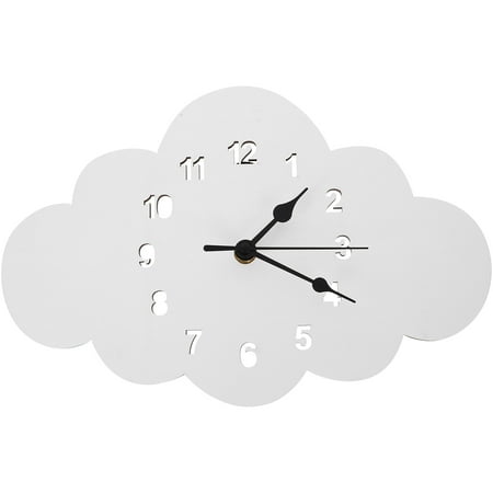 Cloud Shape Wooden Wall Clock for Nursery/Kids Room