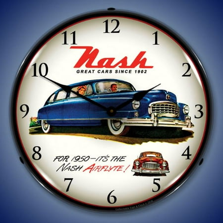 Collectable Sign and Clock 1950 Nash LED Lighted Premium Wall Clock