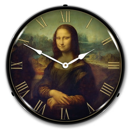 Collectable Sign and Clock Mona Lisa LED Lighted Premium Wall Clock