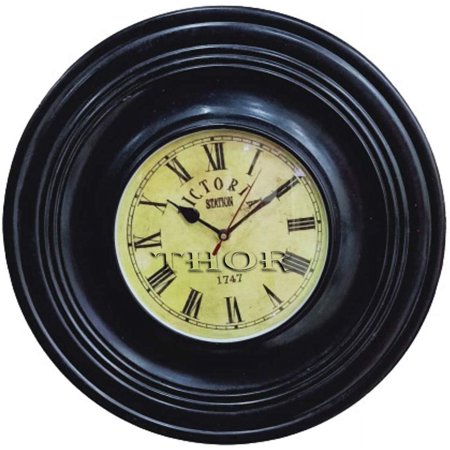 Collectible Designer Black Wooden Victoria Clock Nautical Vintage Style Clock