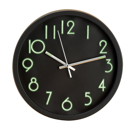 Collections Etc Easy-to-Read Glow-in-the-Dark Wall Clock