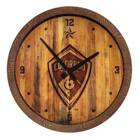 Colorado Rapids 20.25 Faux Debossed Barrel Top Clock