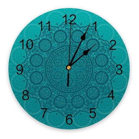 Colorful Mandala Wall Clock Silent Non Ticking Kids Room Decorative Clock for Home Living Room Bedroom