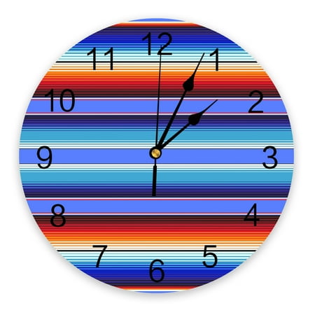 Colorful Mexican Stripes Bedroom Wall Clock Large Modern Kitchen Dinning Round Wall Clocks Watches Living Room Watch Home r