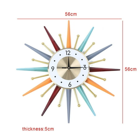 Colorful Modern Wall Clock Starburst Ball Clock Mid Century Festivel Home Decor