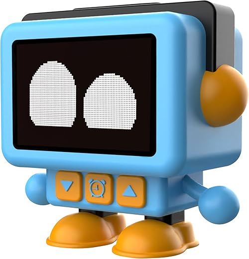 Core Innovations PocketTunes Dozy The Dancing Alarm Bot | Bluetooth Animated LCD Digital Children's Alarm Clock