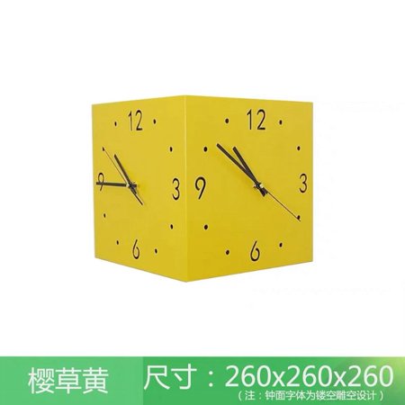 Corner Clock Double-Sided Wall Clock Living Room Creative Simple Modern Two-Side Wall Clock Punch-Free Fashion Yang Angle Clock Ins Style